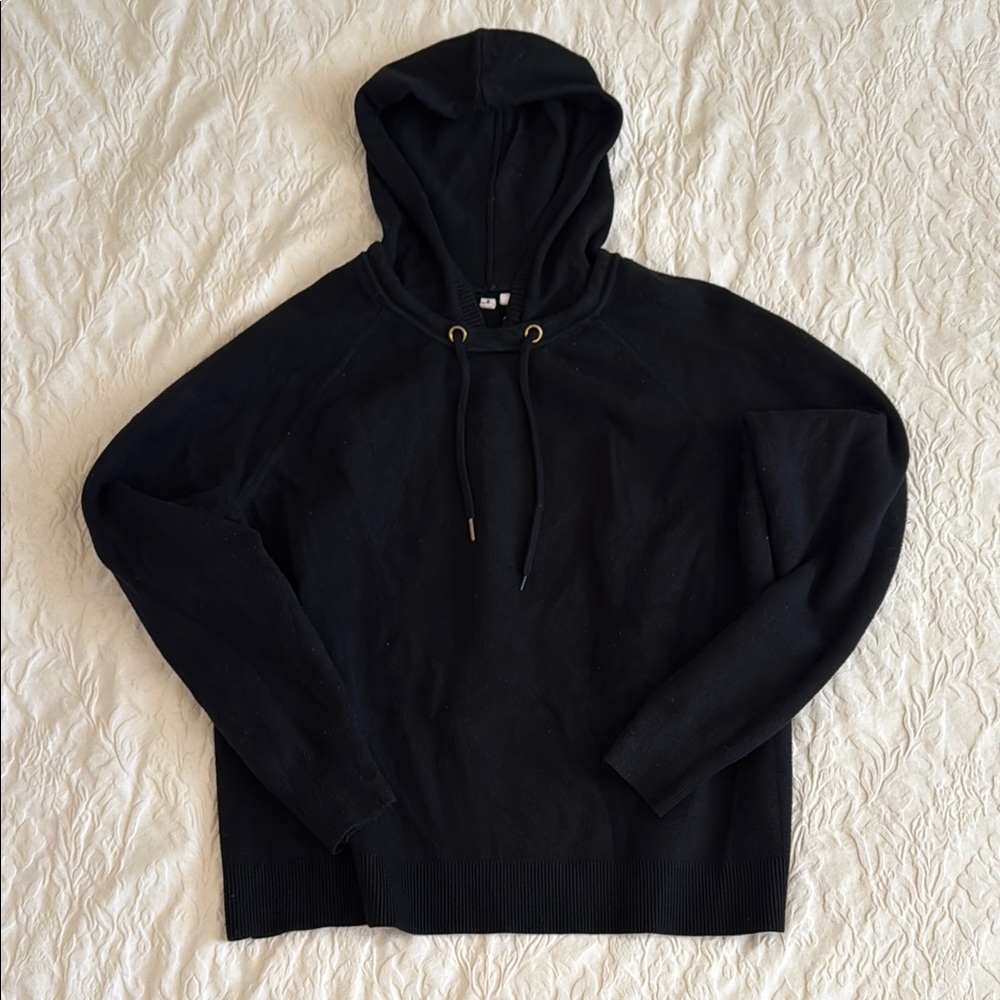 Moth Black Hoodie Sweatshirt With Gold Accents